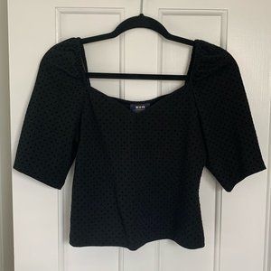 Maeve/Anthropologie Black Velvet Sweetheart Top